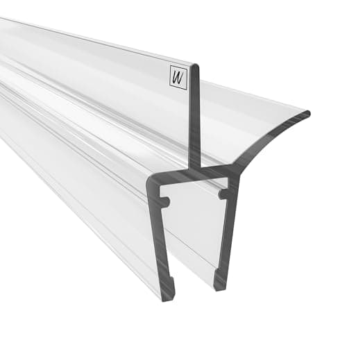 WAKA Premium Duschtür & Duschlippe PRO-J, Duschdichtung Optisch Transparent, Dichtung Dusche Glastür 6-8mm, 100cm Duschkabine & Duschtürdichtung, kompatibel mit einer Schwallschutzleiste Dusche