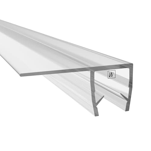 WAKA Premium Duschtür & Duschlippe PRO-FS Duschdichtung Optisch Transparent, Duschdichtungen für Duschtüren 6-8mm Glas Länge 2000mm Duschkabinen Dichtungen & Duschtürdichtung für Schiebetüren