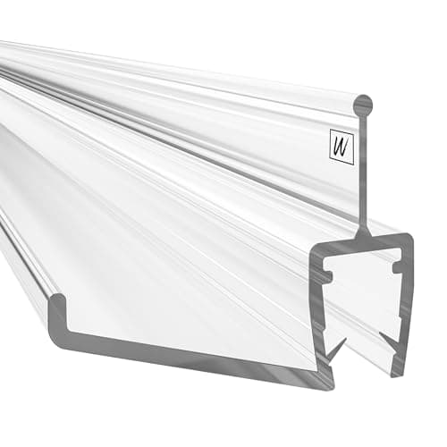 WAKA Premium Duschtür & Duschlippe PRO-H, Duschdichtung Optisch Transparent, Dichtung Dusche Glastür 6-8mm, 100cm Duschkabine & Duschtürdichtung, kompatibel mit einer Schwallschutzleiste Dusche